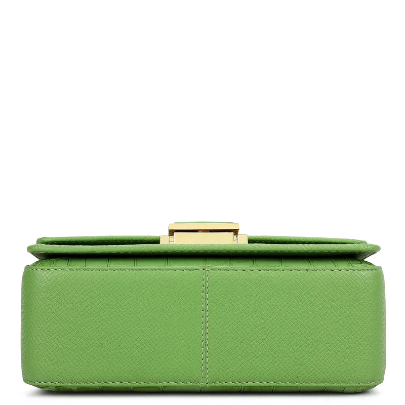 Da Milano Kiwi Small Croco Leather Satchel - Kiwi for Women | Best Price UAE